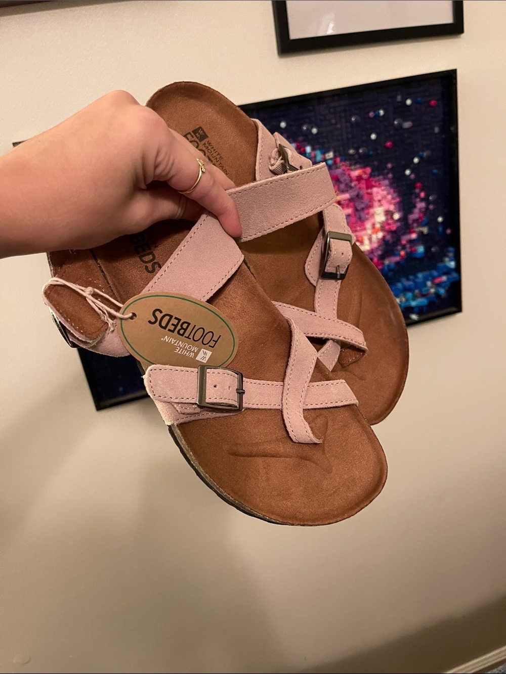 White Mountain Women's Blush Pink Strappy Buckle Sandals